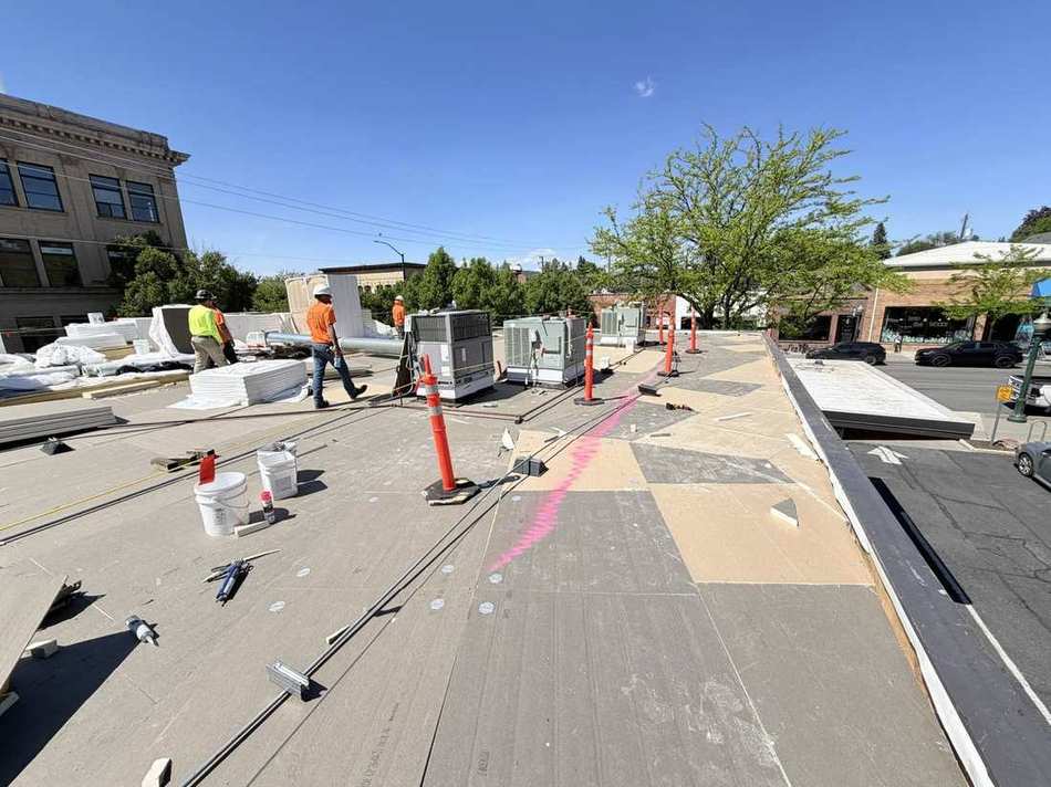 Legacy Roofing crew on a commercial roofing project